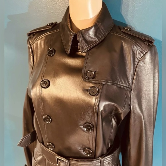 Burberry Leather Trench Coat US10 - Picture 4 of 15